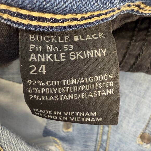 Buckle Black Jeans Women's 24 (0) Light Blue Moto Ankle Skinny Preppy Grunge - Picture 8 of 14